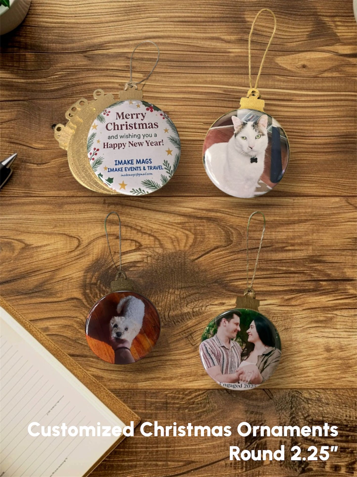 Customized Christmas Ornaments – 6 pcs (2.25”)