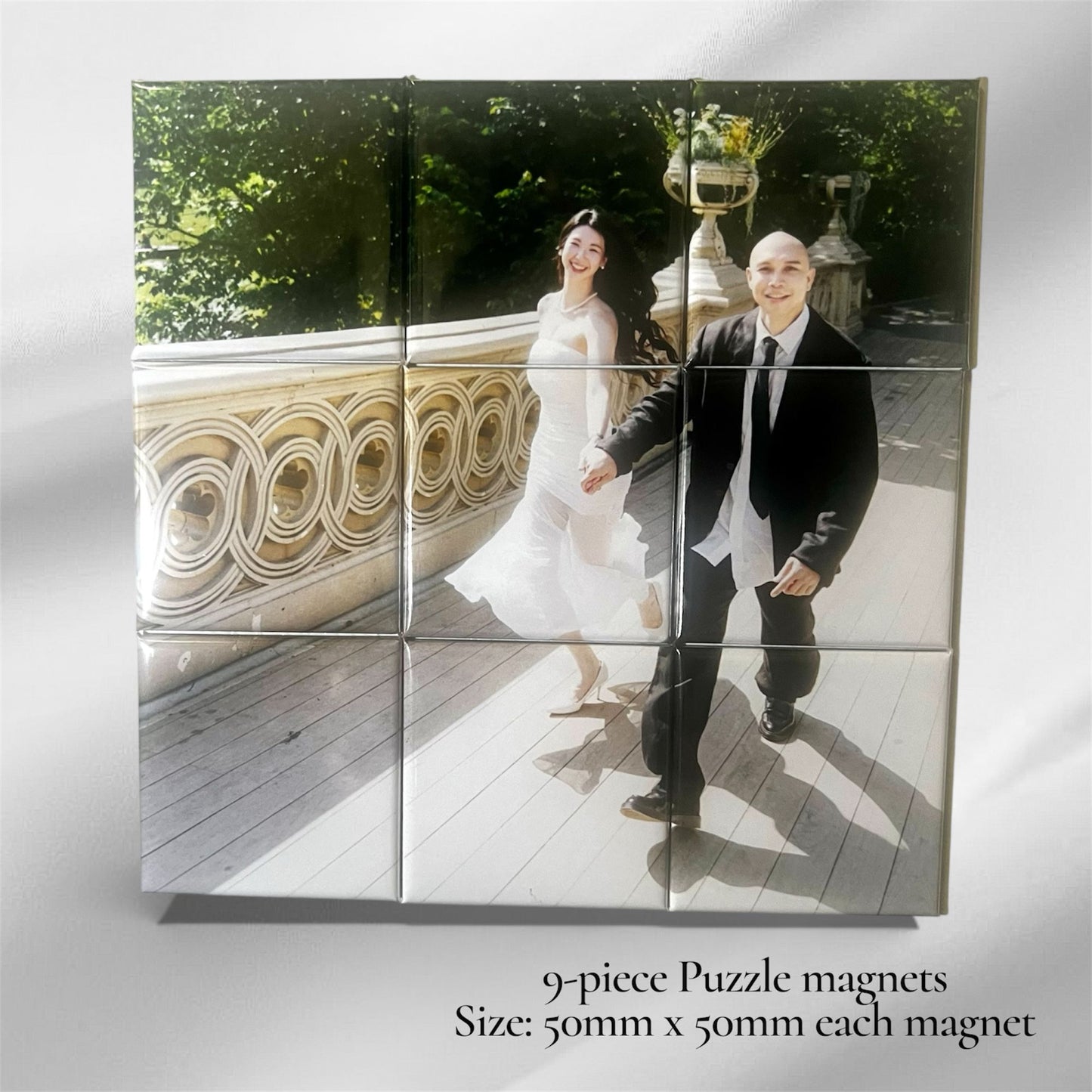 Personalized 9-piece magnetic puzzle custom photo gift for couples and families
