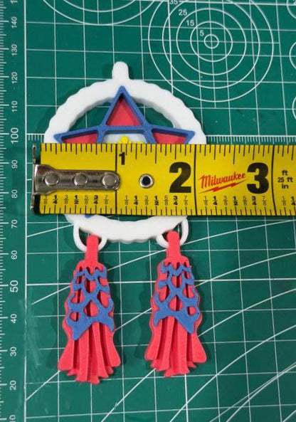 Mini Filipino Parol ornament in Candy featuring pink, purple, and white colors, 3D printed Filipino Christmas tree decoration.