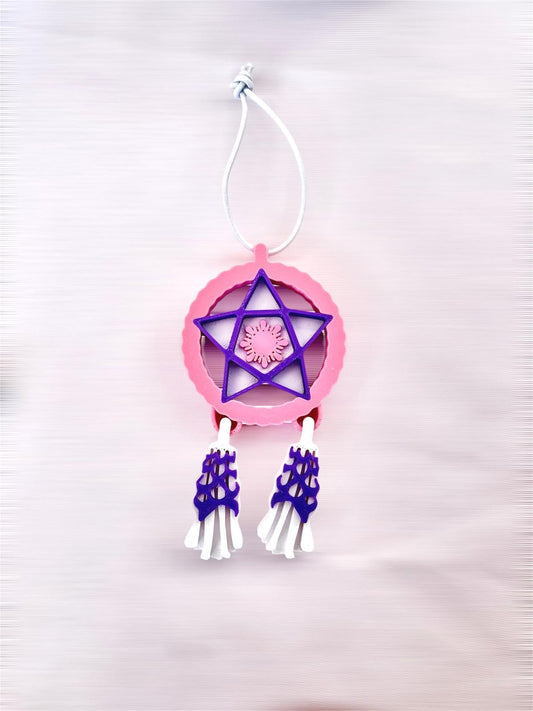Mini Filipino Parol ornament in Candy featuring pink, purple, and white colors, 3D printed Filipino Christmas tree decoration.