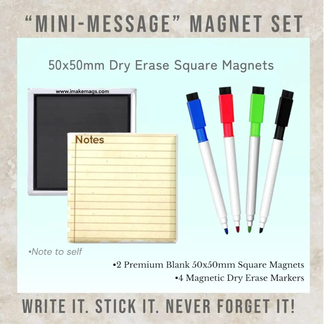 Note to Self dry erase square magnet for fridge notes, reminders, and messages