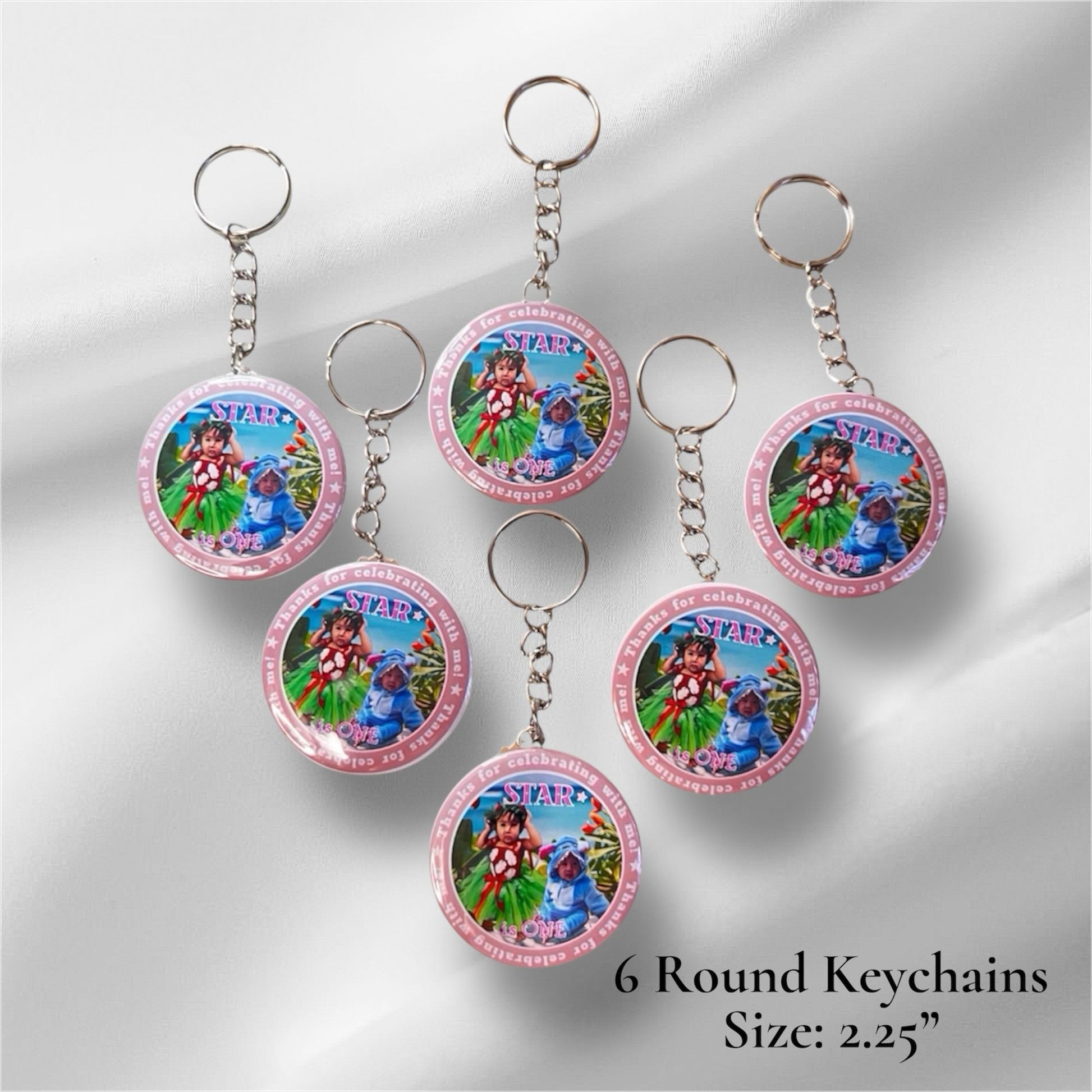 Custom photo keychains set of 6 personalized gift
