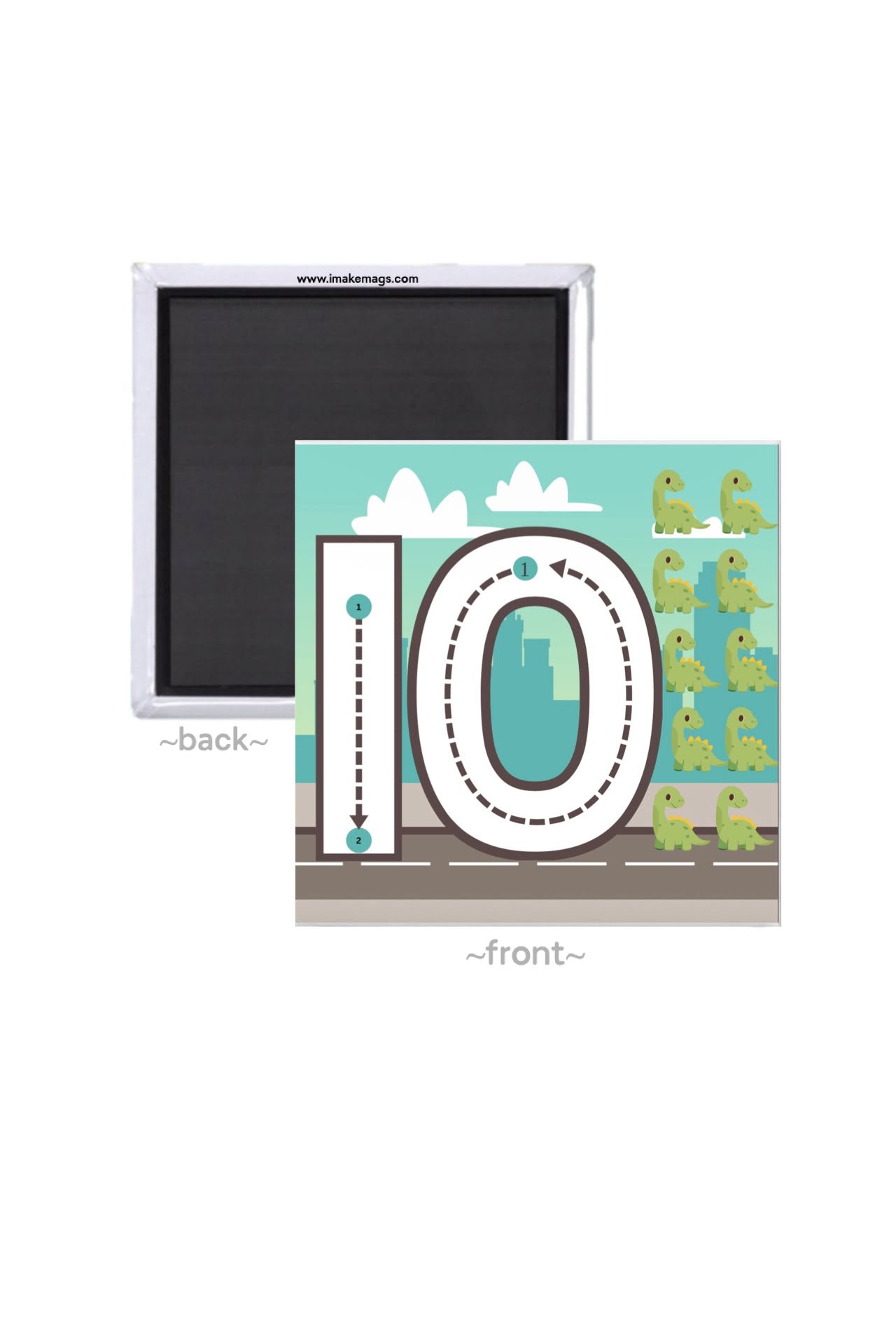 Reusable dry erase number tracing magnets 1 through 10 with two markers and a canvas storage bag for preschool, kindergarten, homeschool, and early math learning.