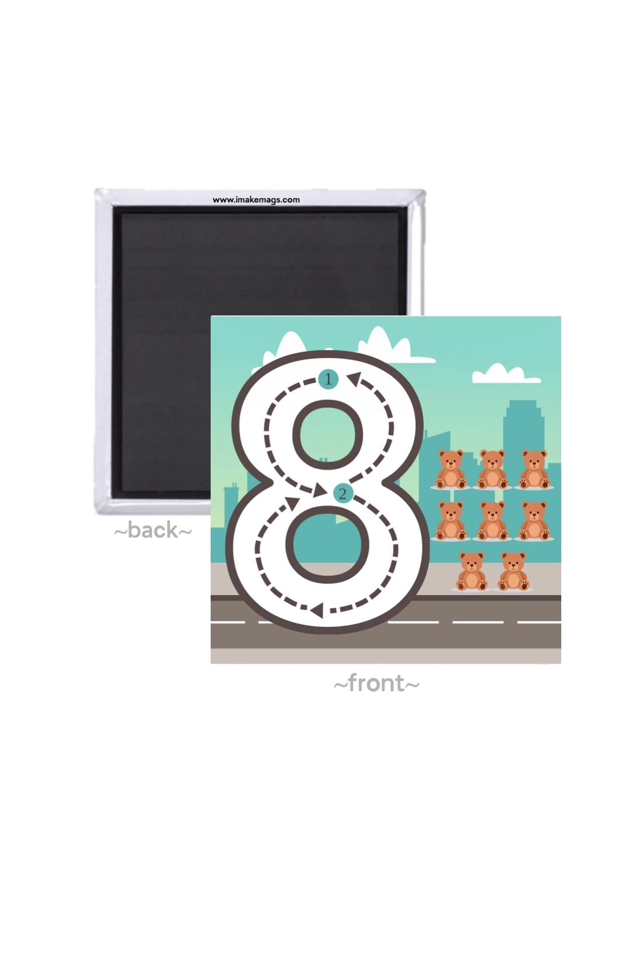 Reusable dry erase number tracing magnets 1 through 10 with two markers and a canvas storage bag for preschool, kindergarten, homeschool, and early math learning.